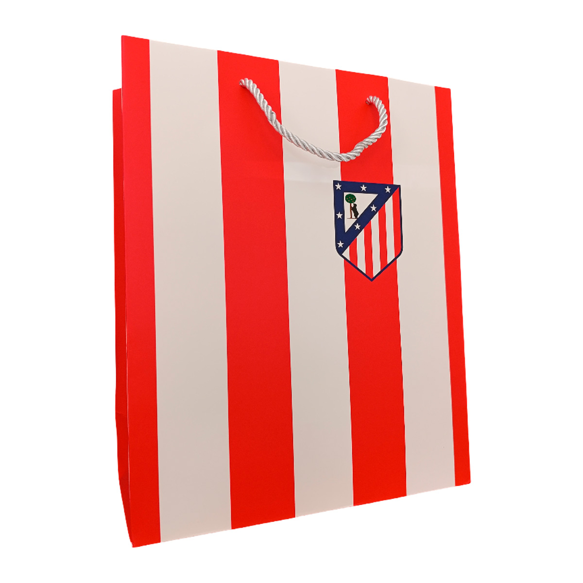 Large gift bag jersey red and white stripes with crest 30x12x40 cm image number null